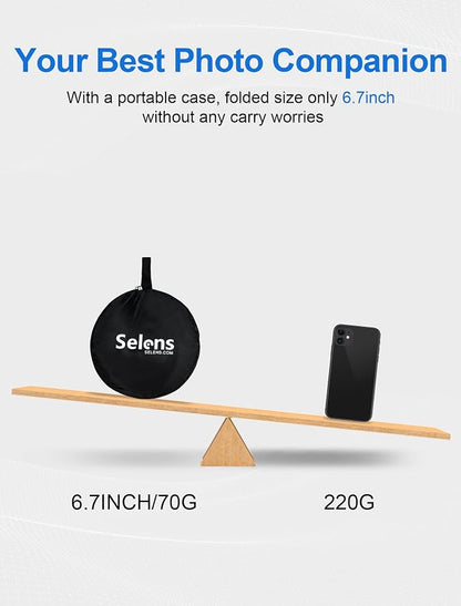 Selens 2 in 1 Foldable 17inch/45cm Light Reflecto, Collapsible Disc Photography - Image 3