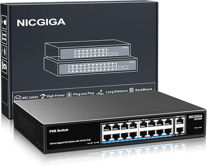 NICGIGA 18 Port PoE+@250W Switch by NICGIGA