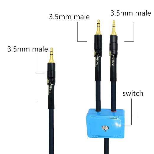 20ft Sound Channel swicher 1/8" aux Input 3.5mm Female to 2X 3.5 Output Switch - Image 7