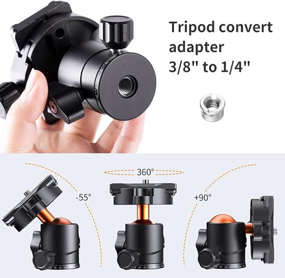 K&F Concept 25mm Metal Tripod Ball Head 360 Degree Rotating Panoramic - Image 4
