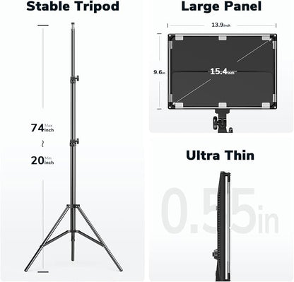 D50 Photography Lighting with Barn Door, 45W 3000K-8000K Dimmable Bi-Color - Image 6