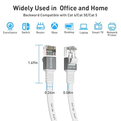 Cat 6a Ethernet Cable 25 Ft, Durable Flat Internet Network LAN Cable - Image 6