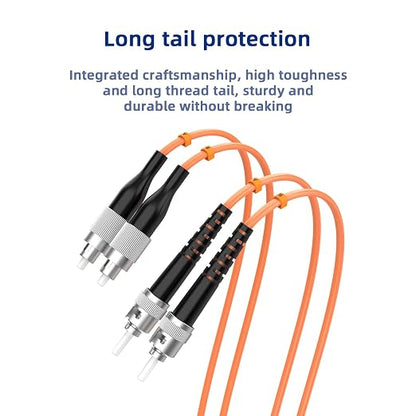 OM1 Fiber Patch Cable, FC/UPC to ST/UPC, 1.8M/5.9FT Multimode Duplex 62.5/125µm - Image 5