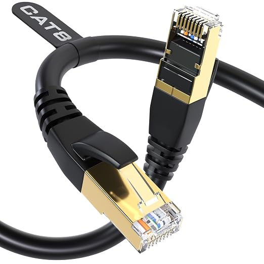 DbillionDa Cat 8 Ethernet Cable 40Gbps 2000MHz, 3FT Supports Cat7 Cat6 Cat5e by +DbillionDa