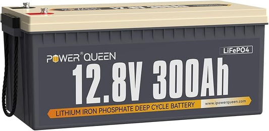 Power Queen 12V 300Ah Deep Cycle Battery, LiFePO4 Lithium Battery, Max.3840Wh by PowerQueen