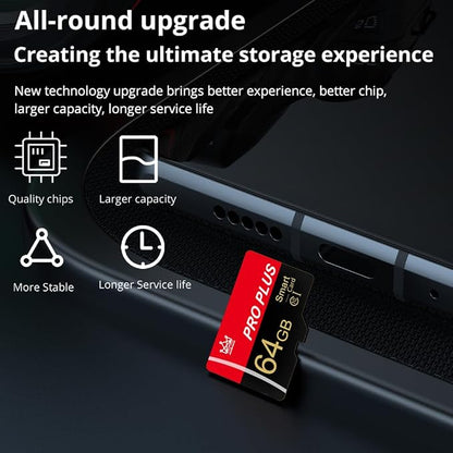 3 Pack Memory Card 64GB with Adapter, High Speed TF Card, UHS-I C10 A1 Memory - Image 4