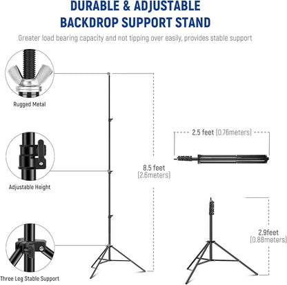 NEEWER 8.5x10ft Adjustable Backdrop Stand Kit, Photography Background Support - Image 5