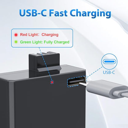 LP LP-E5 Battery 2-Pack 1400mAh USB-C Fast Charging - Image 3