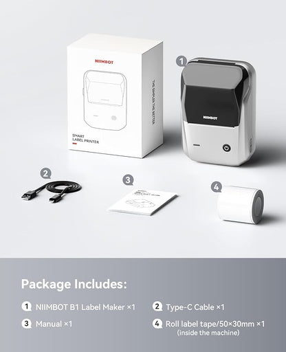 NIIMBOT B1 Label Maker, Portable Bluetooth Thermal Label Printer - Image 8