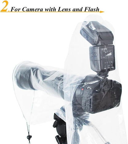 JJC 2 Types DSLR Camera Rain Cover Coat Sleeve Protector - Image 3