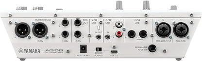 Yamaha AG08 White 8-Channel Live Streaming Loopback Mixer/USB Interface - Image 3