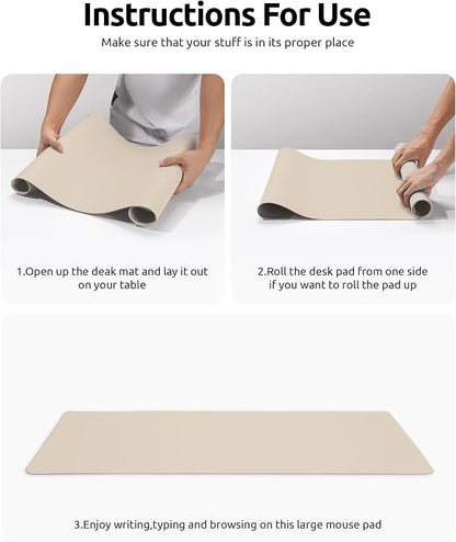YSAGi Leather Desk Pad Protector, Office Desk Mat, Large Mouse Pad, Non-Slip PU - Image 9