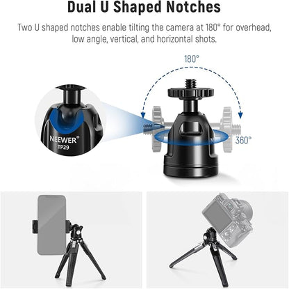 NEEWER Mini Desk Tripod, Metal Table Top Small Portable Travel Selfie Stick - Image 6