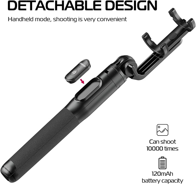 ULANZI SK-03 Selfie Stick Tripod, 3 in 1 Extendable Phone Holder - Image 2