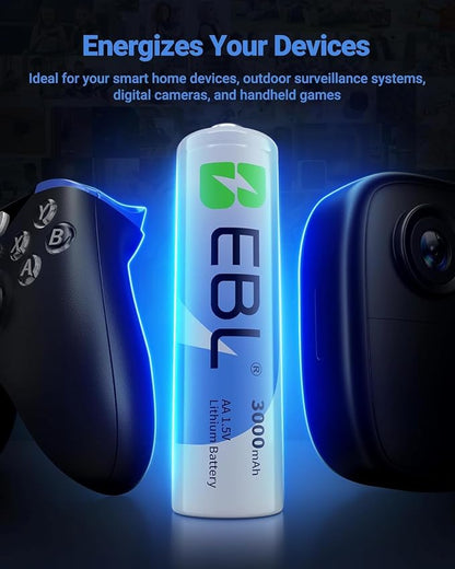 EBL 8 Pack 3000mAh 1.5V Lithium AA Batteries - Image 6