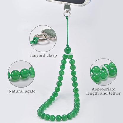 Agate Beaded Phone Wrist Strap for Women Men Stone Beads Charm Handmade - Image 3