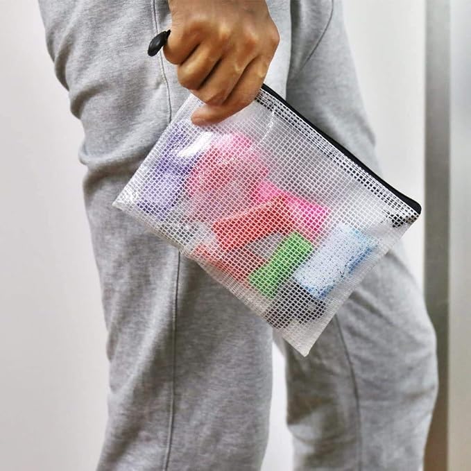 Oaimyy-A5, Plastic Mesh Zipper Pouch Document Folders Bag & Zip File Folders - Image 7