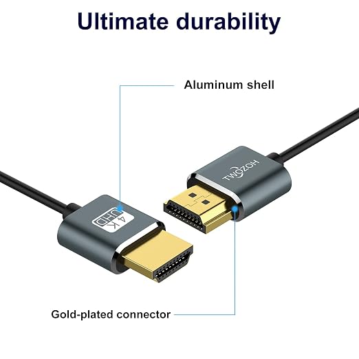 Twozoh Flexible & Slim HDMI Cable 1.6FT 2 Pack, Ultra Thin HDMI Cord Supports - Image 6