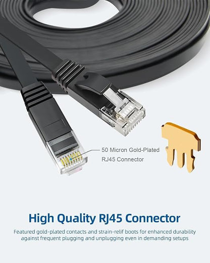 Yauhody CAT 6 Ethernet Cable 3ft 12-Pack Black, High Speed Solid Flat CAT6 - Image 8