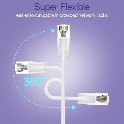 Cat6a Patch Cables 1ft Slim, Cat6 Ethernet Patch Cable Pure Copper, Flexible - Image 4