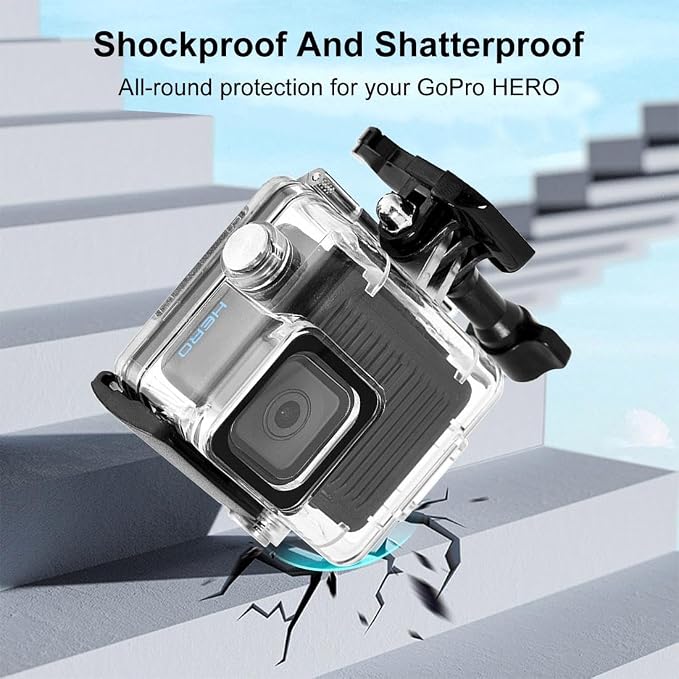 Waterproof Case for Go Pro Hero 4K, FotStdio 196ft/60m Underwater Diving - Image 5