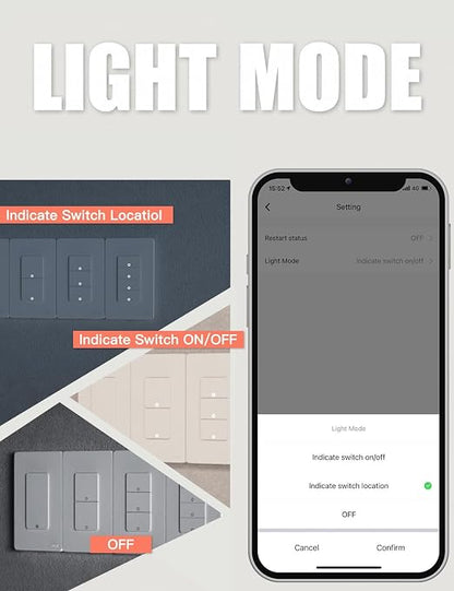 MOES Smart 4 Gang Light Switches, 2nd Generation Wi-Fi Single Pole Switch - Image 8