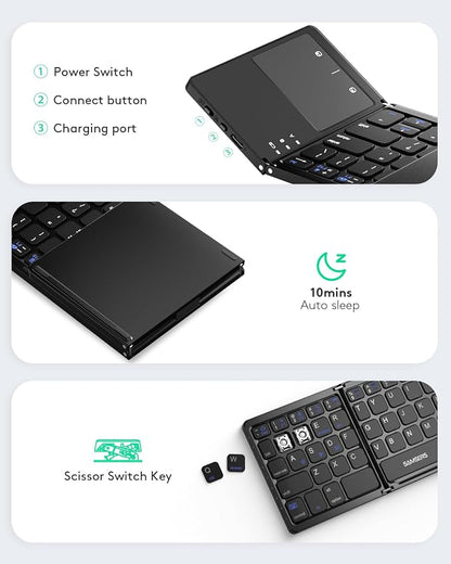 Samsers Multi-Device Foldable Bluetooth Keyboard - Image 6