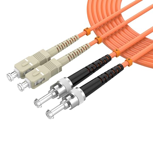 SC/UPC to ST/UPC Fiber Patch Cable OM1 Multimode Duplex 62.5/125μm 70M/229FT by lidkew