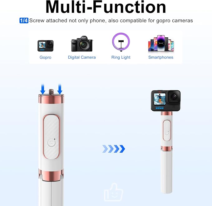CellphoneTripod with Remote, Aluminum Alloy Selfie Stick Tripod, Best Foldable - Image 2