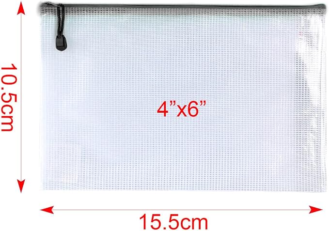 Plastic Mesh Zipper Pouch Document Folders Bag Zip File Bags - Image 2