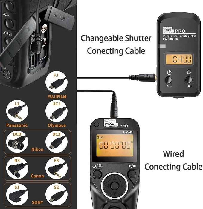 Wireless Shutter Release for Canon, Pixel TW-283 E3/N3 Wireless Remote Control - Image 5