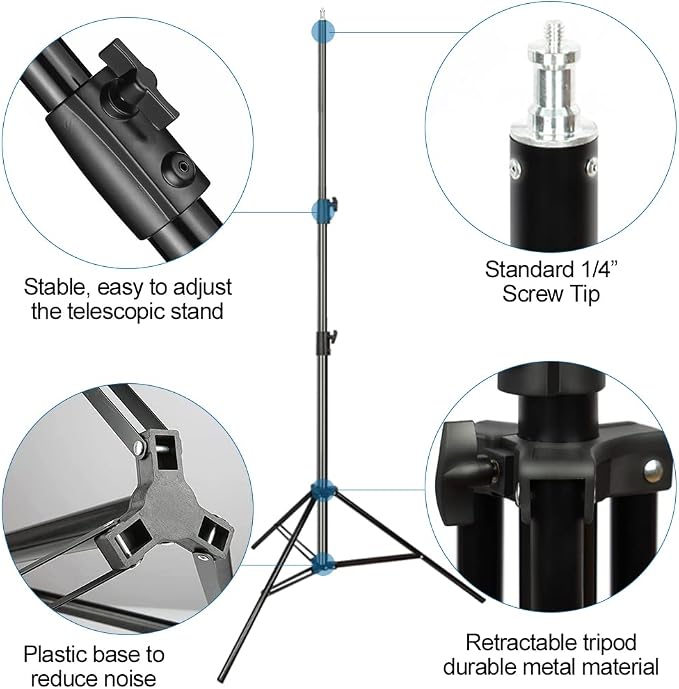 Aluminum Alloy Photography Tripod Stand, 9.19 Feet/2.8m Studio Lighting Tripod - Image 2