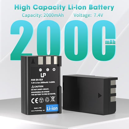 EN-EL9 EN EL9a Battery Charger Pack, LP Charger Pack Compatible - Image 2
