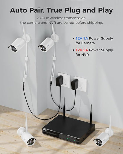 Hiseeu 100ft WiFi Pro Security Camera System, 16CH 4K NVR Kit, Wired Plug-in - Image 4