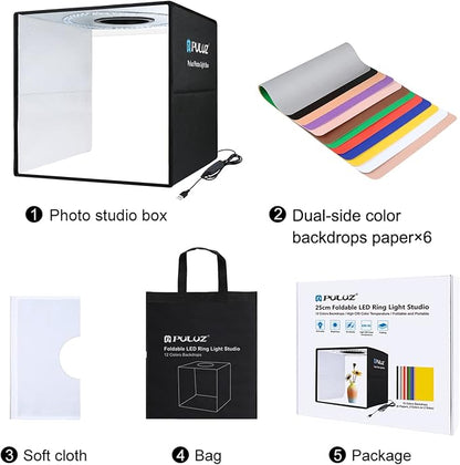 PULUZ 10x10 inch Photo Light Box, Folding Portable Mini lightbox 104PCS LED - Image 9