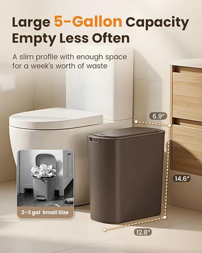 Cesun Bathroom Trash Can with Lid, 5 Gallon Motion Sensor Trash Can, Small - Image 4