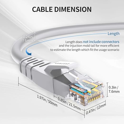 Cat6 Ethernet Cable 1 Feet 10 Pack Network RJ45 Cat6 Internet Patch Cable - Image 6