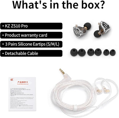 KZ ZS10 Pro in Ear Monitor Wired Headphone, KZ HiFi Earbuds in Ear Monitor - Image 8