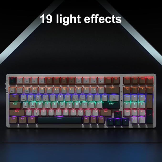 Wireless Mechanical Keyboard, Triple Mode 2.4G/USB-C/BT Gaming Keyboards 100 - Image 4