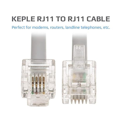 Keple RJ11 Cable ADSL 10ft Extension Lead Phone Cord Telephone Plug High Speed - Image 4