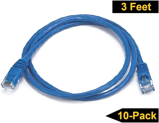 iMBAPrice 1' Cat5e Network Ethernet Patch Cable, 10 Pack - Image 3