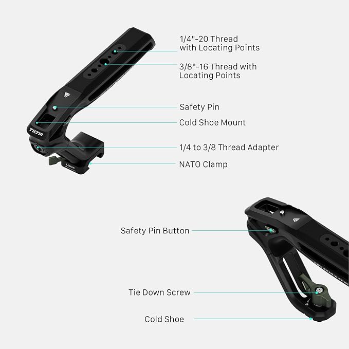 Tilta Xeno Top Handle for Filmmakers & Cameras- Black | Aluminum Alloy and - Image 8