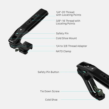 Tilta Xeno Top Handle for Filmmakers & Cameras- Black | Aluminum Alloy and - Image 8