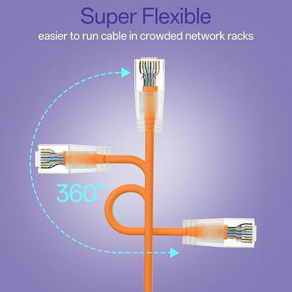 Cat6a Patch Cables 0.5ft Slim, Cat6 Ethernet Patch Cable Pure Copper, Flexible - Image 4
