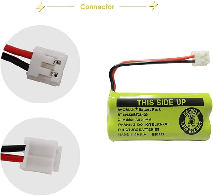 BT18433 BT28433 Cordless Phone Battery Compatible - Image 5