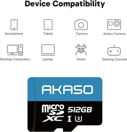AKASO 512GB microSDXC U3 Memory Card - Image 3