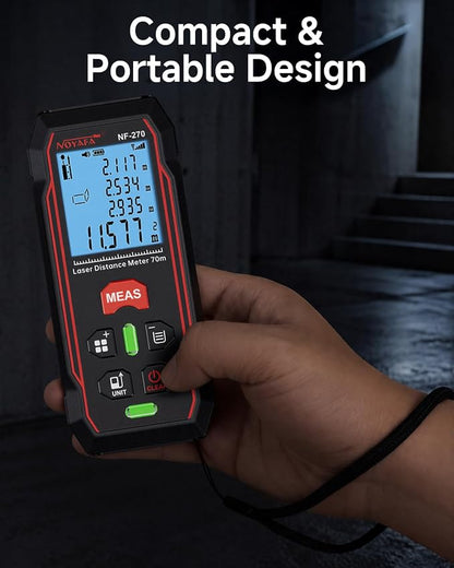 NOYAFA 230Ft Laser Distance Meter, Digital Measuring Tool | Backlit LCD - Image 7