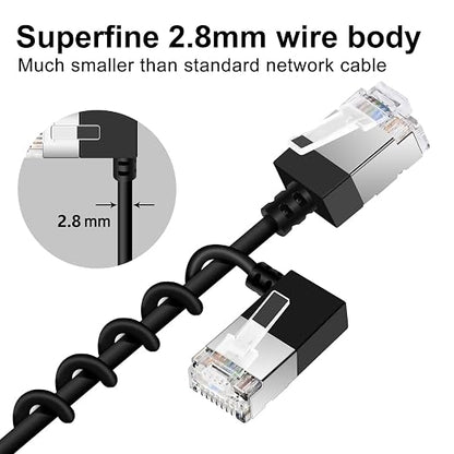 Ultra Slim 90° Degree Cat 6A Ethernet Cable Left Angled 25 Feet 2Pack, 10Gbps - Image 6