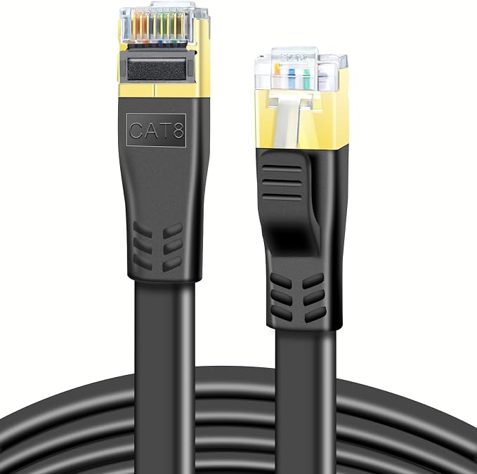 DDMALL CAT 8 Ethernet Cable, 20ft High Speed 40Gbps 2000MHz Shielded Flat CAT8 by DDMALL