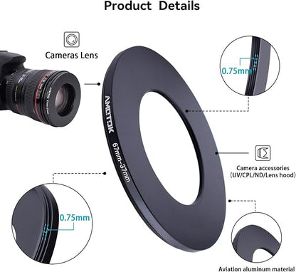 67mm Lens to 37mm Camera Lens Adapter, 67mm to 37mm Filter Step-Down Ring - Image 3